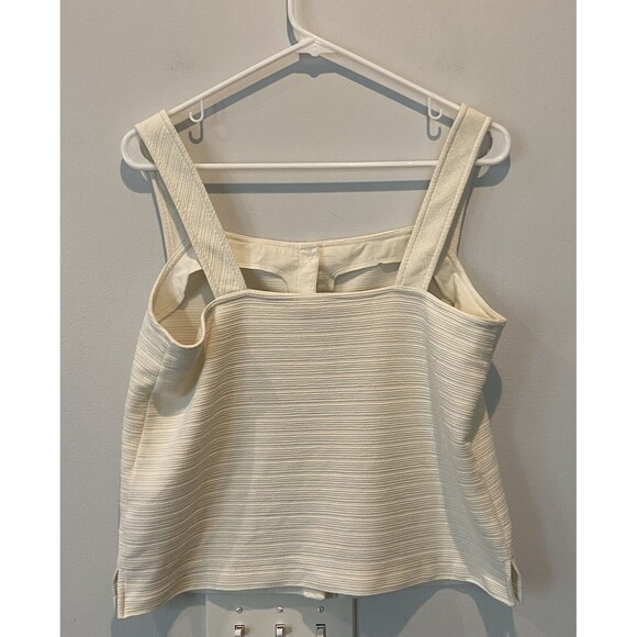 J.Crew Women's Textured Button Front Tank Top Size Medium. Ivory - Picture 2 of 5